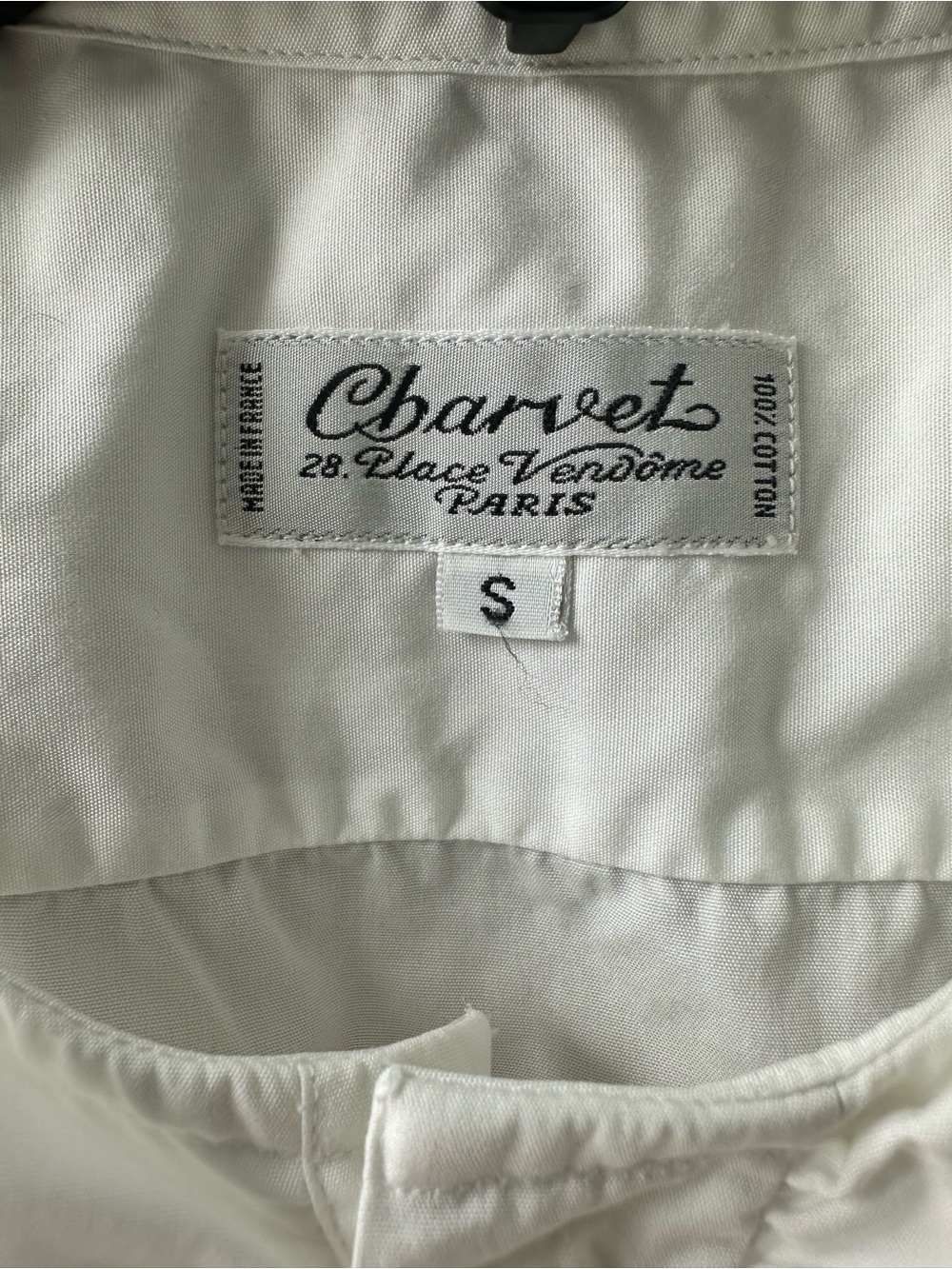 Charvet 28 Place Vendome Paris 100% Cotton Ruffle Front Button Down Shirt Size S - Picture 5 of 10